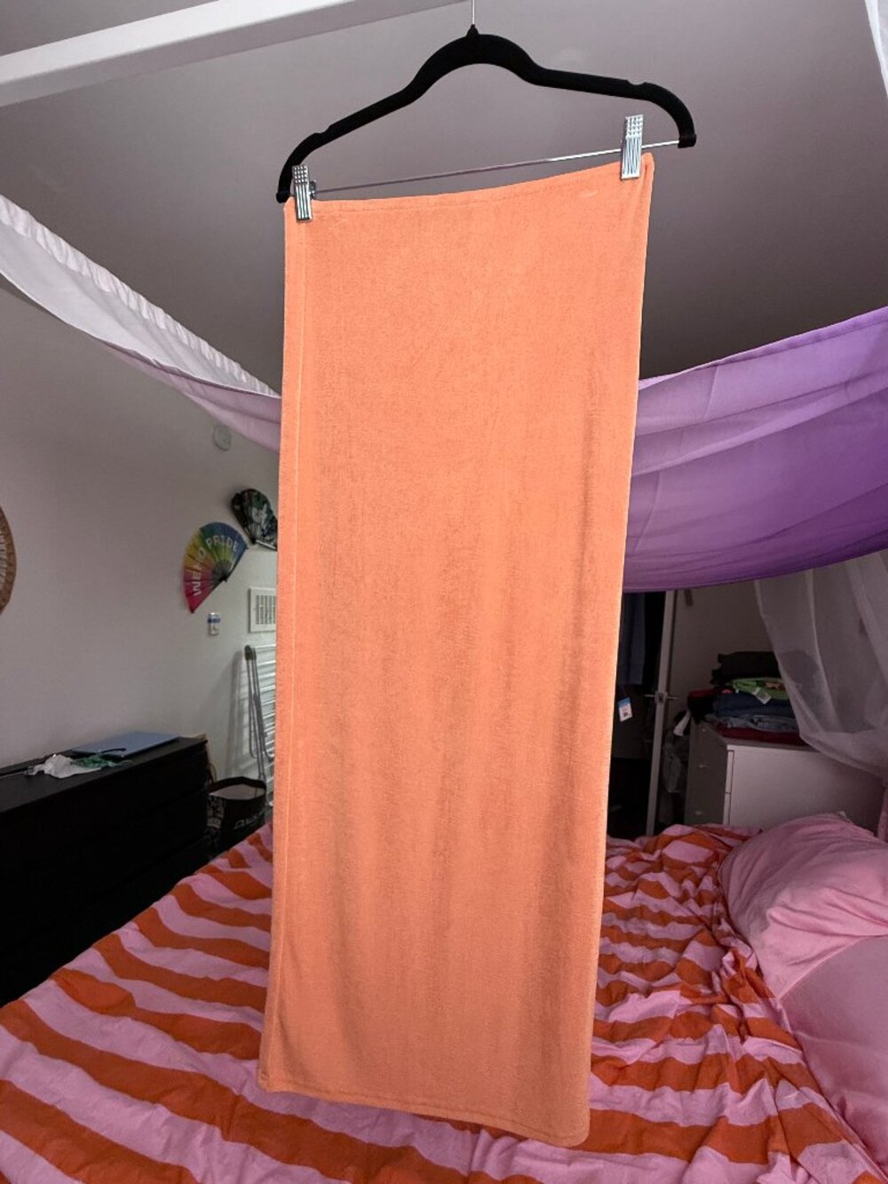 Edikted Orange Maxi Tube Skirt - Size Medium